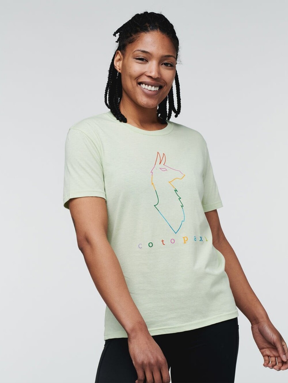 COTOPAXI Electric Llama Short Sleeve T Shirt Green Women's Size Medium